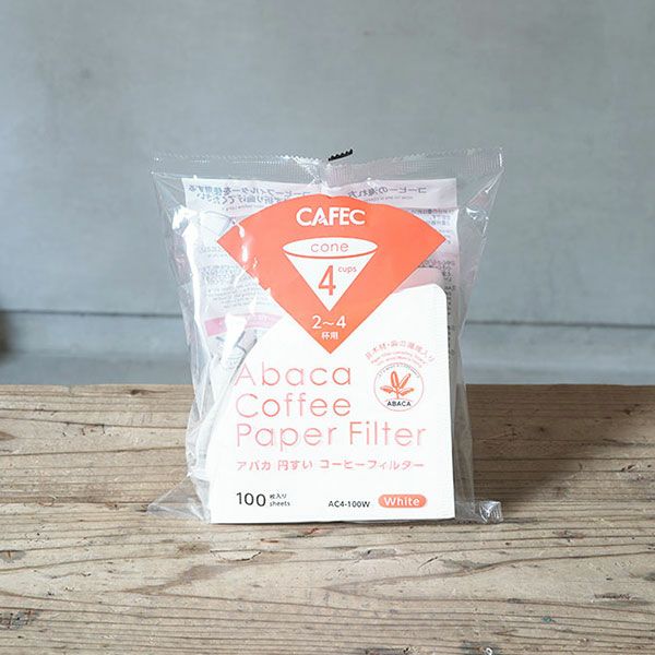 CAFEC アバカ ペーパーフィルター〈2~4杯用〉円すい ホワイト（100枚入
