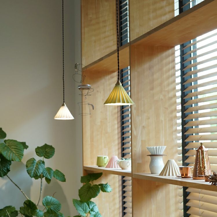 ORIGAMI ドリッパー ペンダントランプ美濃焼 磁器製オリガミランプ